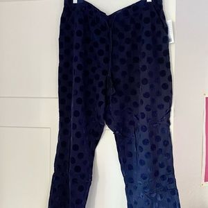 Navy blue polka dot lounge pants